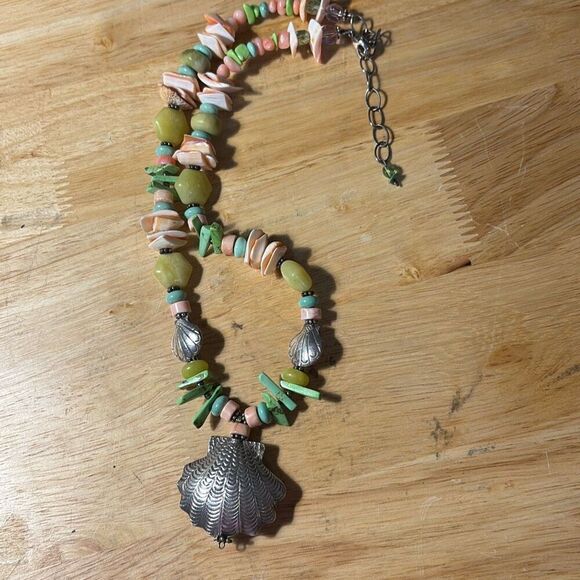 Necklace, Shell Necklace, Beach Colors, 18”-21” Adjustable, Handmade - Picture 8 of 10